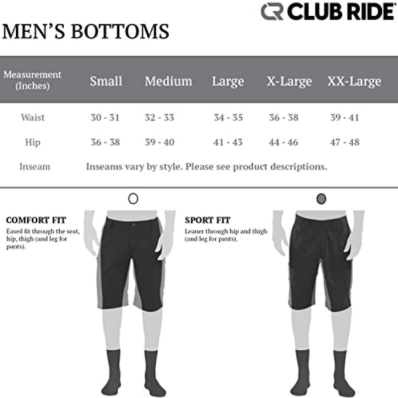 Club Ride Apparel Joe Dirt 12인치 안쪽 솔기 사이클링 반바지 - 남성용 바이킹 반바지