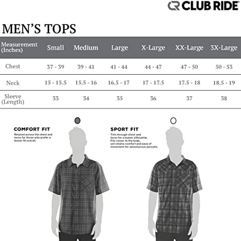 Club Ride 남성용 다니엘 플란넬 셔츠 - 다용도 야외 셔츠 - 하이킹, 자전거 타기 및 캐주얼 의류에 이상적