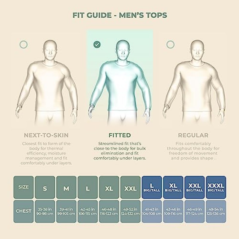 MERIWOOL 남성용 베이스 레이어 - 100% 메리노 울 미드웨이트 긴소매 보온 셔츠