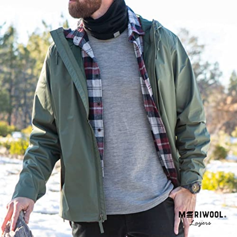 MERIWOOL 남성용 베이스 레이어 - 100% 메리노 울 미드웨이트 긴소매 보온 셔츠