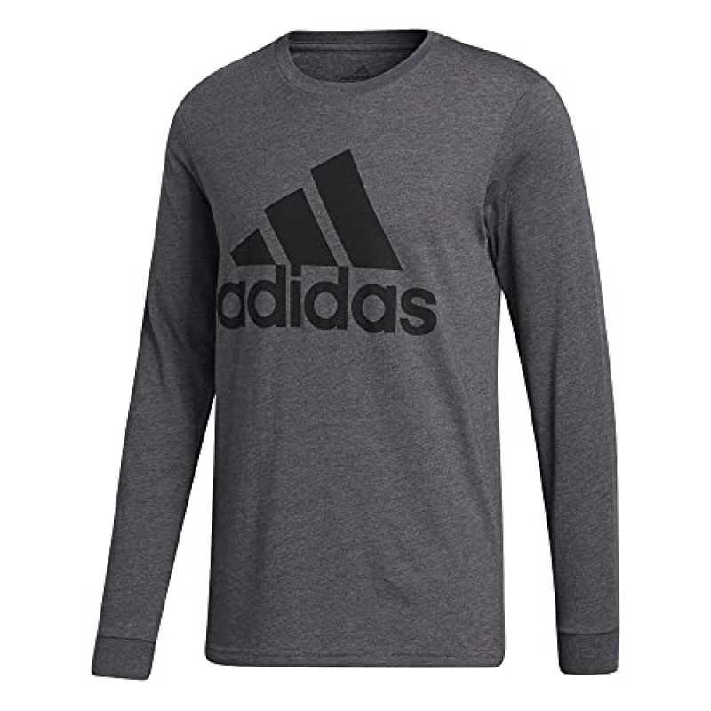 adidas 남성용 기본 스포츠 배지 긴팔 티셔츠