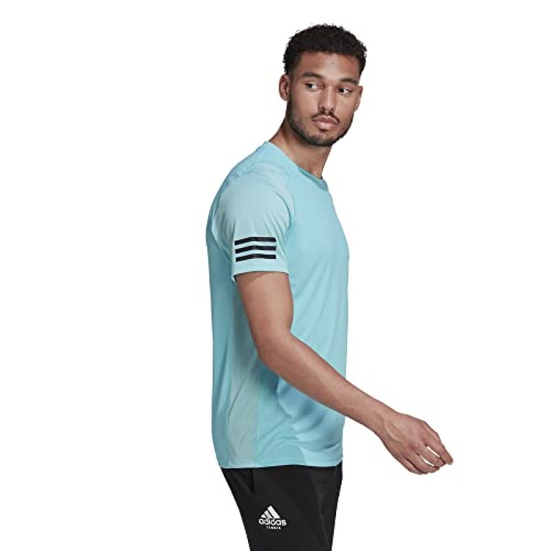 adidas 남성 클럽 테니스 3-스트라이프 티셔츠