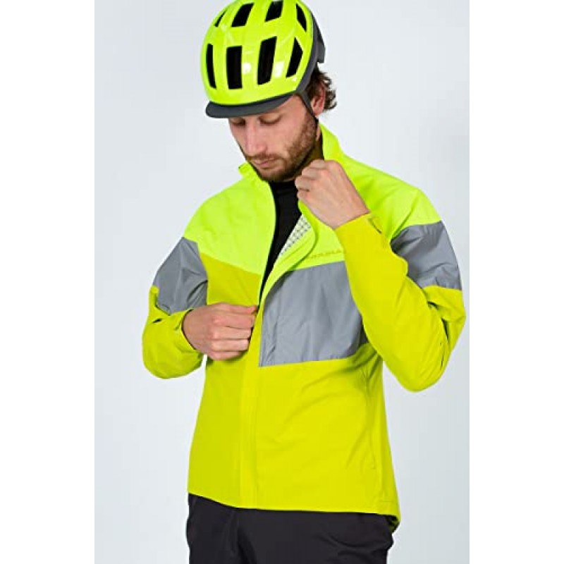 Endura 남성용 Urban Luminite 사이클링 재킷 II - Hi-Viz, 2.5레이어 방수 재킷