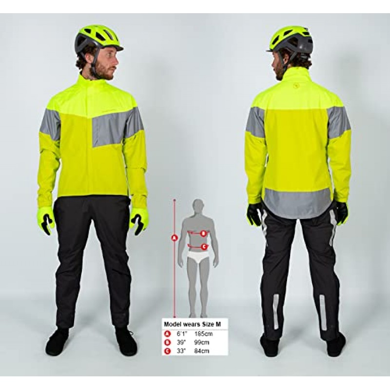 Endura 남성용 Urban Luminite 사이클링 재킷 II - Hi-Viz, 2.5레이어 방수 재킷