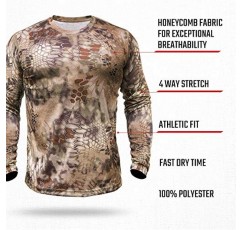 Kryptek mens Hyperion 긴 소매, 경량, 통기성, 은밀한 카모 사냥 및 낚시 셔츠