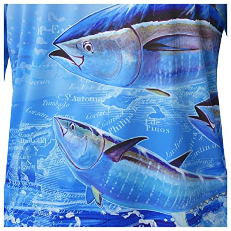 Guy Harvey 남성용 긴팔 퍼포먼스 티셔츠 UPF 30+ 자외선 차단 기능