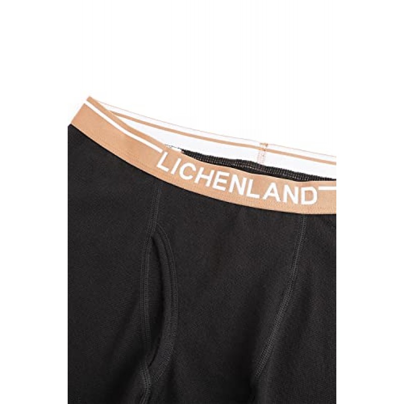 Lichenland 남성용 메리노 울 헌팅 베이스 레이어 하단 열 속옷 바지