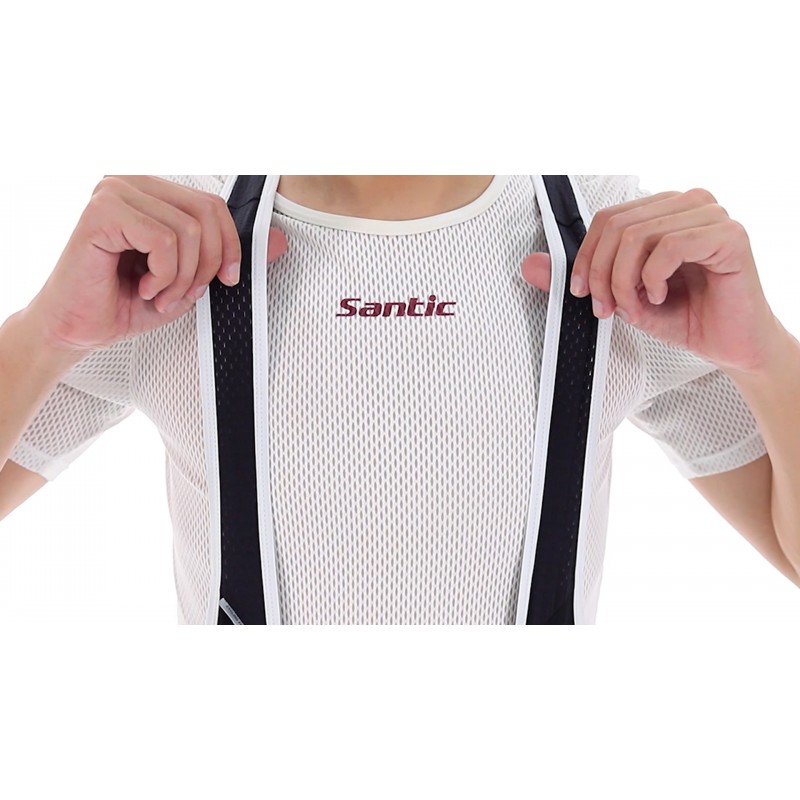 Santic 남성용 사이클링 턱받이 바지와 패딩 처리된 겨울 턱받이 타이츠