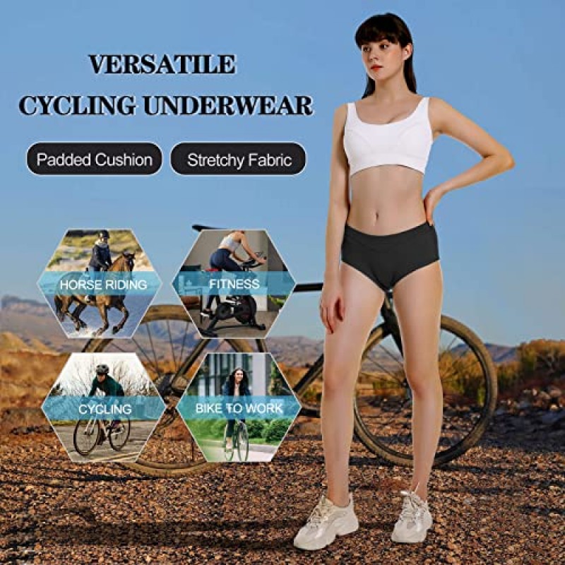 MEETYOO 여성용 사이클링 속옷 4d 패딩 젤 자전거 자전거 반바지 Mountain Undershorts Riding Briefs