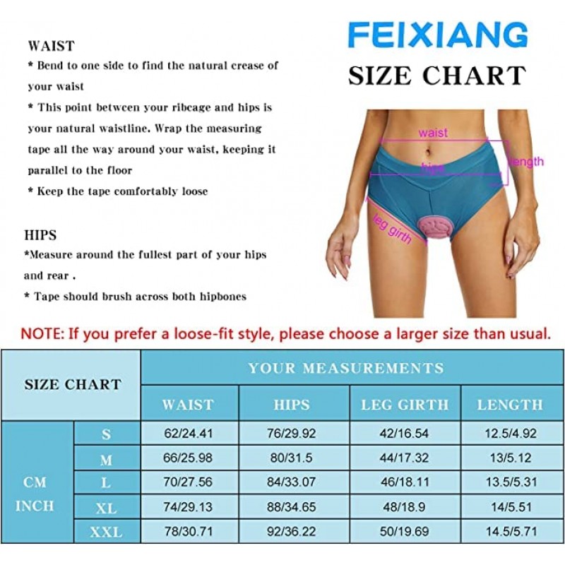 FEIXIANG 여성용 사이클링 속옷, 4D 패딩 자전거 자전거 반바지 사이클 자전거 타기 언더쇼트 MTB Mountain