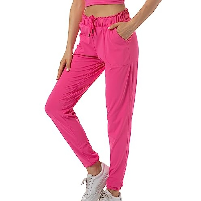 주머니가 있는 Kcutteyg Womens Joggers, 체육관, 요가, 달리기를 위한 경량 속건성 운동 운동 소프트 팬츠