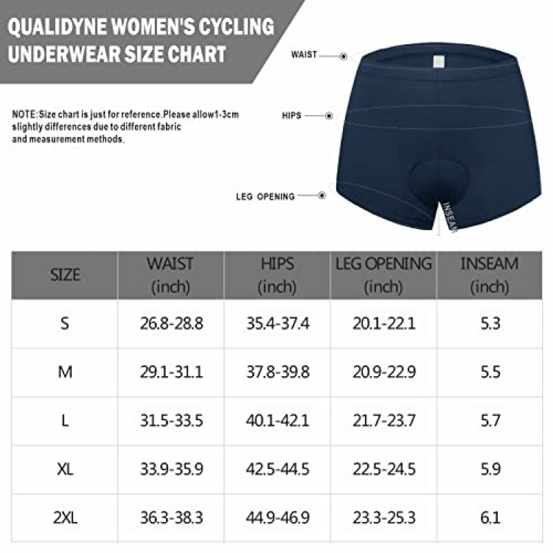 Qualidyne 여성용 사이클링 속옷 4d 패딩 젤 자전거 자전거 반바지 Mountain Undershorts Riding Briefs