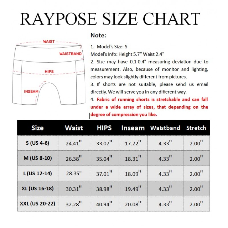 RAYPOSE 운동 운동 반바지 여성용 여름 하이 웨이스트 체육관 바이커 짧은 레깅스 포켓 플러스 사이즈 하이킹 라운지