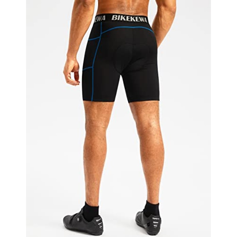 Bikewa 남성용 3D 패딩 자전거 반바지 사이클링 속옷 산악 자전거 자전거 MTB 패딩 팬츠 남성용 사이드 포켓