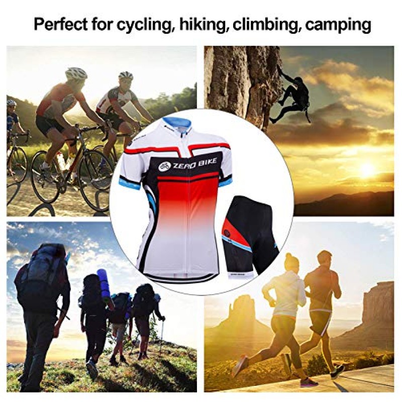 ZEROBIKE® 여성용 짧은 소매 사이클링 져지 재킷 사이클링 셔츠 빠른 드라이 통기성 산악 의류 자전거 탑