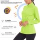 MAGCOMSEN 여성용 셔츠 긴 소매 1/4 지퍼 UPF50 + UV 자외선 차단 빠른 건조 운동 하이킹 운동 셔츠 래쉬 가드