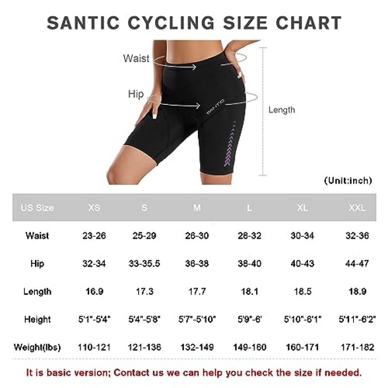 Santic 여성용 사이클링 자전거 반바지 패딩 자전거 통기성 스타킹