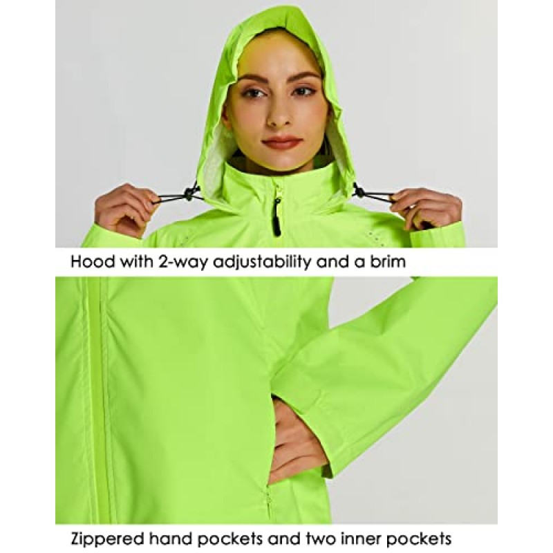 Willit 여성용 사이클링 러닝 자켓 비 방수 자켓 경량 윈드 브레이커 하이킹 자전거 자켓 Packable Hooded