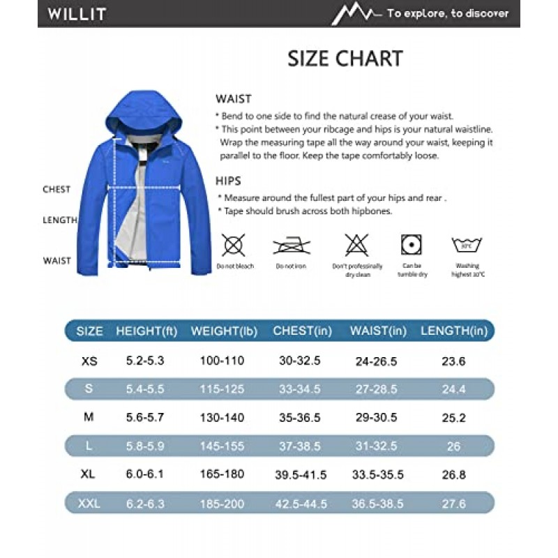 Willit 여성용 사이클링 러닝 자켓 비 방수 자켓 경량 윈드 브레이커 하이킹 자전거 자켓 Packable Hooded