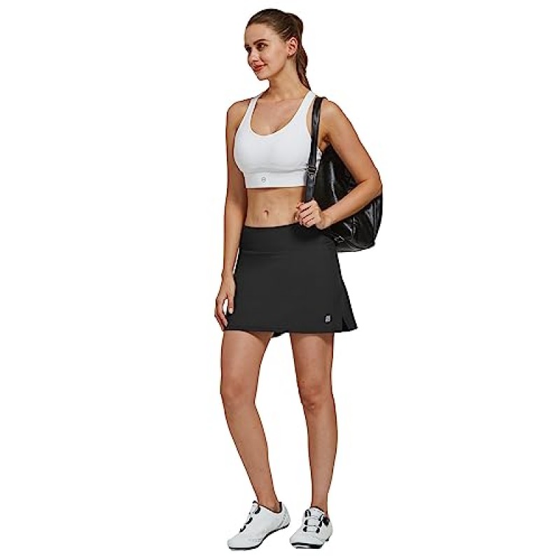 FitsT4 여성용 사이클링 Skort Pleated Bike 스커트 4D 젤 패딩 자전거 자전거 반바지 Quick-Dry 지퍼 포켓