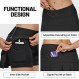 FitsT4 여성용 사이클링 Skort Pleated Bike 스커트 4D 젤 패딩 자전거 자전거 반바지 Quick-Dry 지퍼 포켓