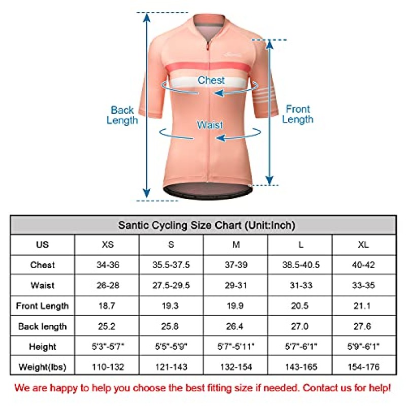 Santic 사이클링 저지 여성용 반바지 소매 탑 자전거 셔츠 자전거 재킷 주머니가 있는 전체 지퍼 Andrea