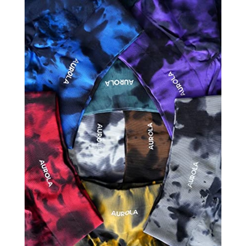 AUROLA 여성용 파워 운동 레깅스 Tummy Control Squat Proof 늑골이있는 두꺼운 매끄러운 Scrunch Active Pants