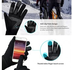 남성 여성을위한 Bessteven 얇은 겨울 장갑 Splashproof Windproof Anti-Slip 터치 스크린 열 스포츠 장갑 운전 하이킹 자전거 사이클링 달리기