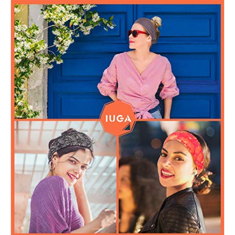 여성용 IUGA 머리띠, 달리기, 스포츠, 자전거 타기용 미끄럼 방지 운동 스웨트밴드, 여성용 요가 머리띠, 자전거 헬멧 친화적인 헤어밴드, 울트라 스트레치