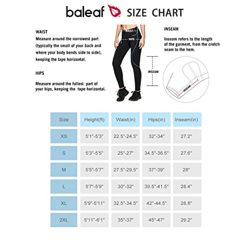 BALEAF 여성용 양털 안감 레깅스 추운 날씨 스노우 바지 러닝 사이클링 스타킹 겨울 열 하이킹 바지