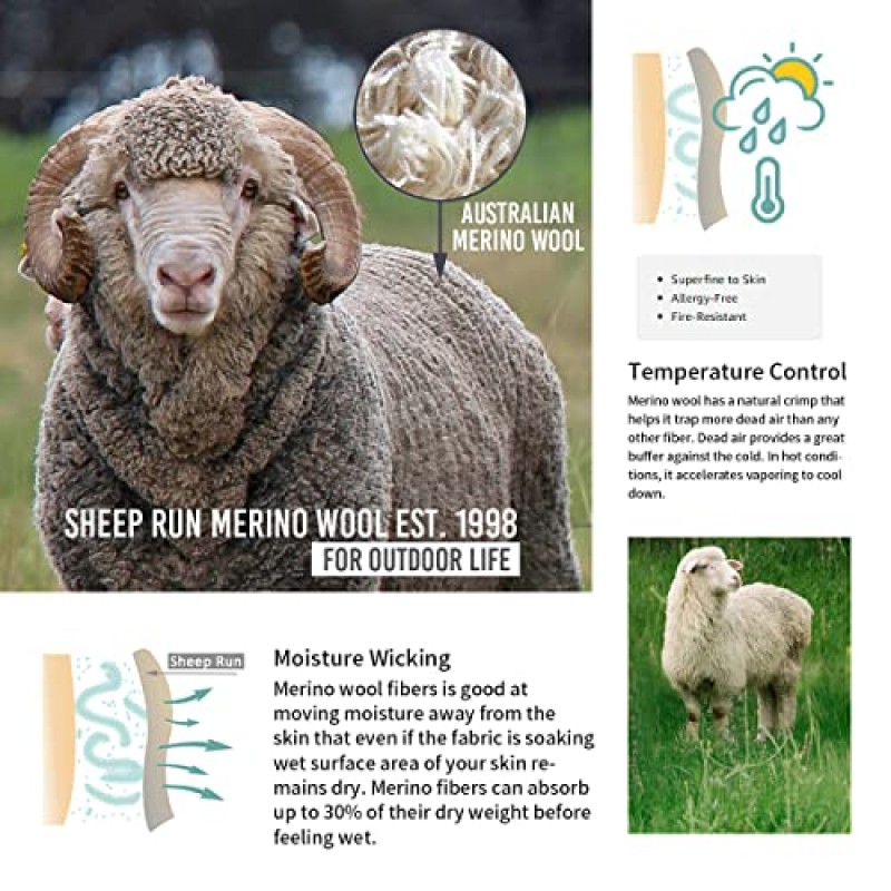 SHEEP RUN 여성용 메리노 울 티셔츠 통기성 위킹 하이킹 요가 루즈 피트 기본 레이어 셔츠