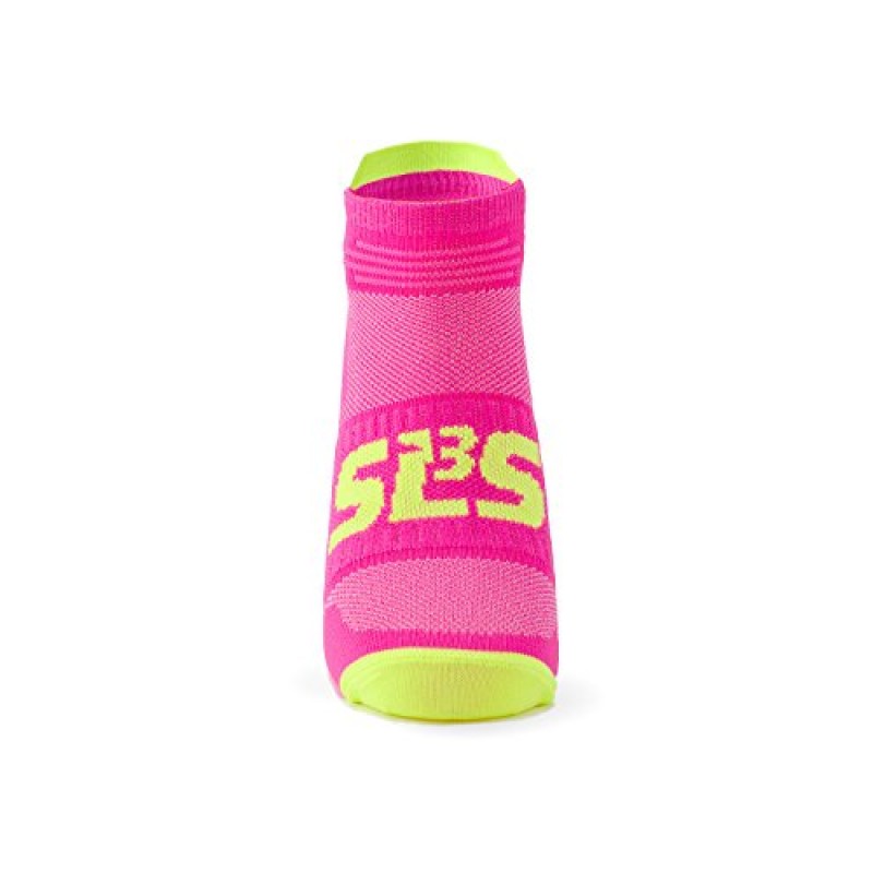 여성 및 남성을 위한 SLS3 얇은 러닝 양말, 남성/여성을 위한 초경량 네온 러닝 양말. 로우컷 노블리스터 양말 (3팩)
