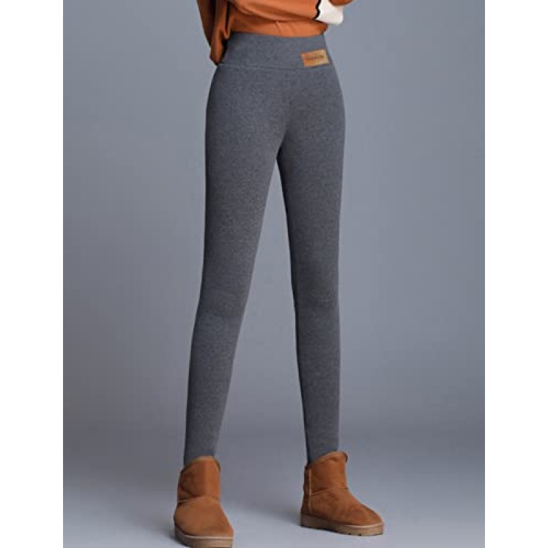 Yeokou Womens Sherpa 라이닝 스웨트 팬츠 겨울 운동 조깅 플리스 바지