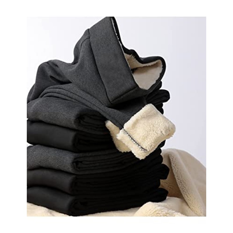 Yeokou Womens Sherpa 라이닝 스웨트 팬츠 겨울 운동 조깅 플리스 바지