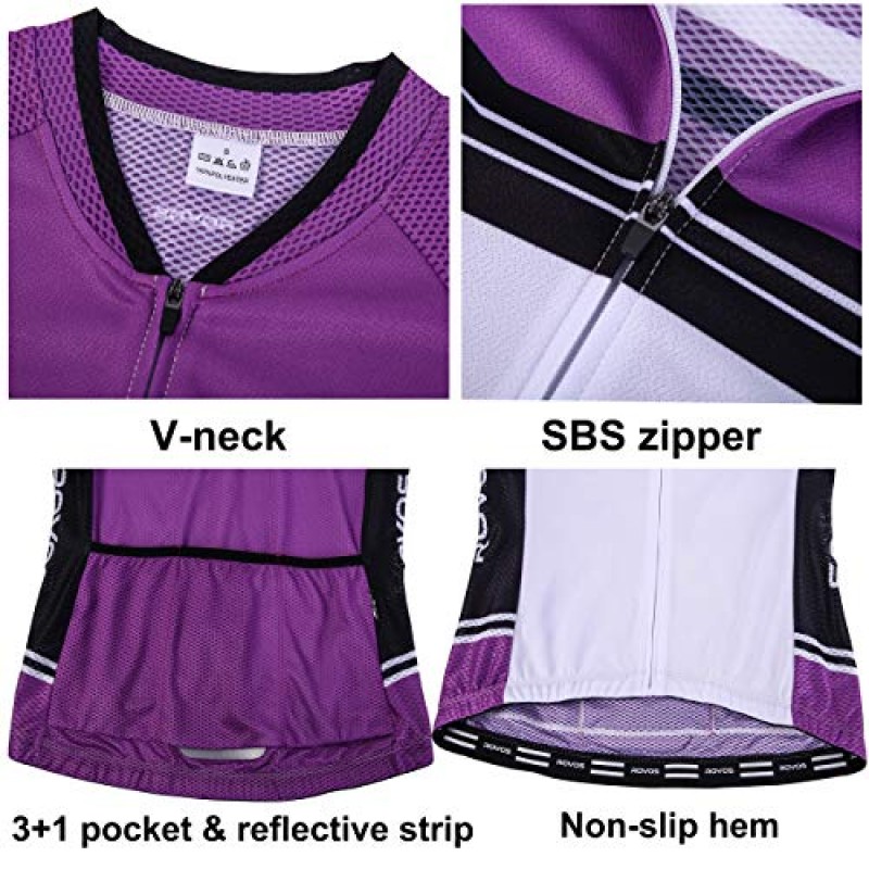 ROVOS Womens Cycling Jersey 반팔 자전거 셔츠 도로 자전거 자전거 탑 빠른 건조 통기성 자전거 셔츠 사이클 의류