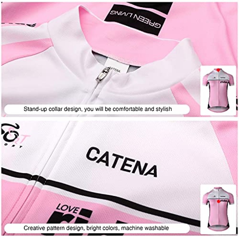 Catena 여성용 사이클링 저지 긴 소매 셔츠 러닝 탑 모이스처 위킹 운동 스포츠 티셔츠 여성용 여름상의