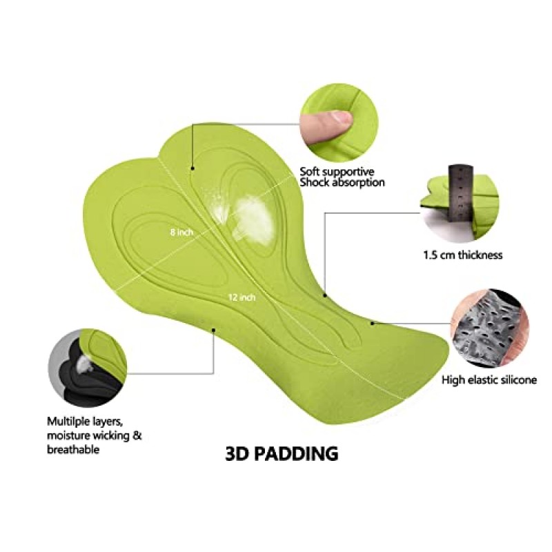 Dasawamedh 여성용 사이클링 스커트 숨겨진 포켓이 있는 3D 패딩 반바지 내장