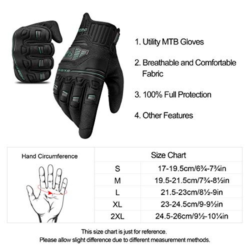 INBIKE MTB 산악 자전거 장갑 5MM 패딩 먼지 자전거 사이클링 장갑 통기성 미끄럼 방지 충격 흡수 너클 보호 라이딩 장갑
