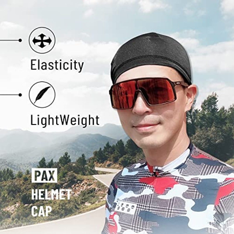 PAX 비니 사이클링 해골 모자, 카모 냉각 헬멧 라이너, 야외 스포츠용 땀 통기성 수분 흡수 러닝 모자.