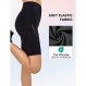 Yvette Womens 반바지 Tummy Control 하이 웨이스트 메쉬 접합 요가 자전거 운동 엉덩이 리프팅 여성용 러닝 반바지