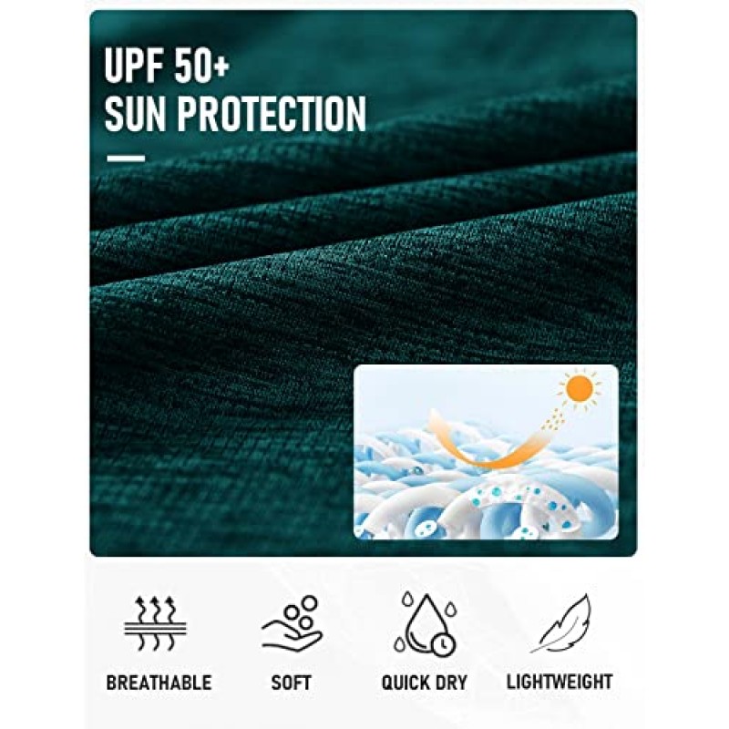 MoFiz 여성용 UPF 50+ 자외선 차단 퀵 드라이 집업 골프 러닝 하이킹 셔츠