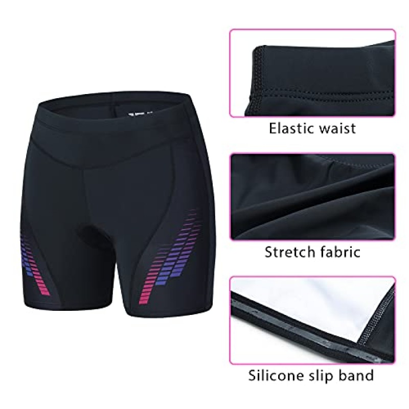 Turnhier 여성용 사이클링 속옷 3D 패딩 자전거 반바지 속옷 자전거 브리프 MTB Undershorts