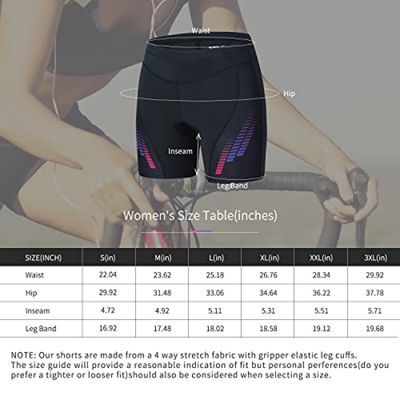 Turnhier 여성용 사이클링 속옷 3D 패딩 자전거 반바지 속옷 자전거 브리프 MTB Undershorts