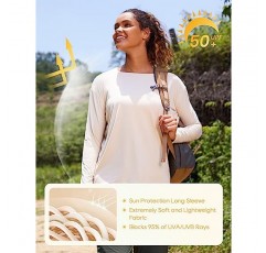 CRZ YOGA Womens UPF 50+ 경량 긴 소매 운동 셔츠 자외선 차단 느슨한 빠른 드라이 하이킹 탑 야외 낚시