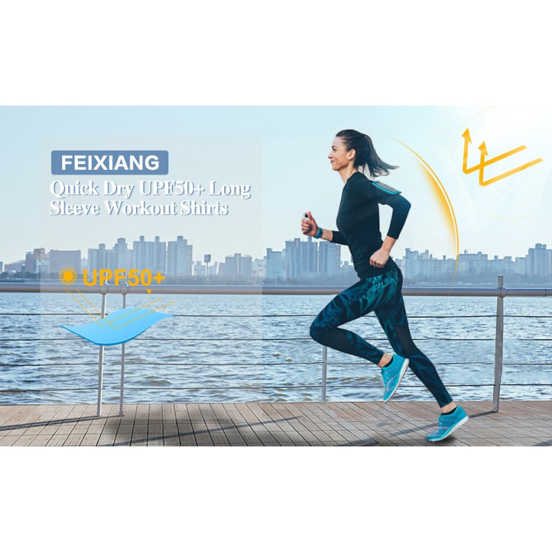 FEIXIANG UPF 50+ 여성용 긴 소매, UV 자외선 차단 낚시 셔츠 여성 하이킹 수영용 빠른 건조