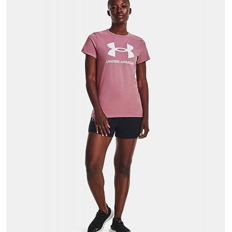 Under Armour 여성용 라이브 스포츠스타일 그래픽 반소매 크루넥 티셔츠