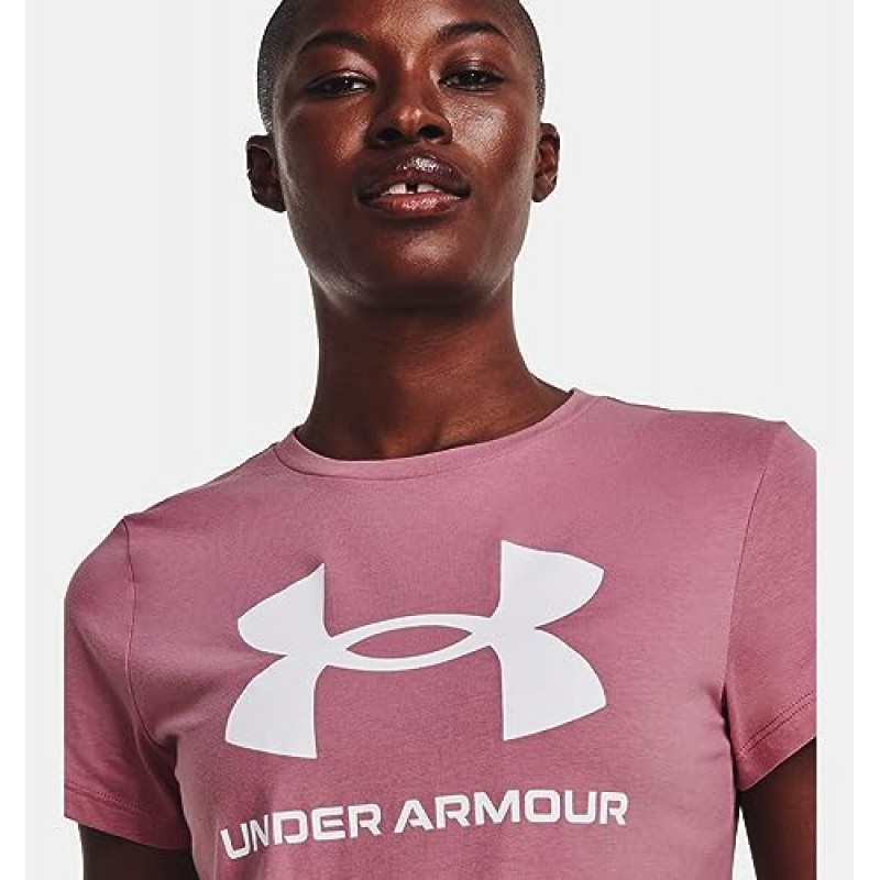Under Armour 여성용 라이브 스포츠스타일 그래픽 반소매 크루넥 티셔츠