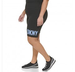 DKNY 여성용 플러스 자전거 플립 리플렉트 로고 반바지