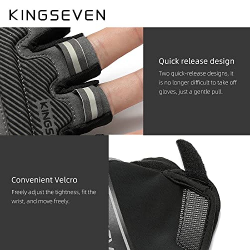 KINGSEVEN 자전거 사이클링 장갑 통기성 라이크라 패브릭 충격 흡수 MTB 반 손가락 장갑 남성 여성 G751