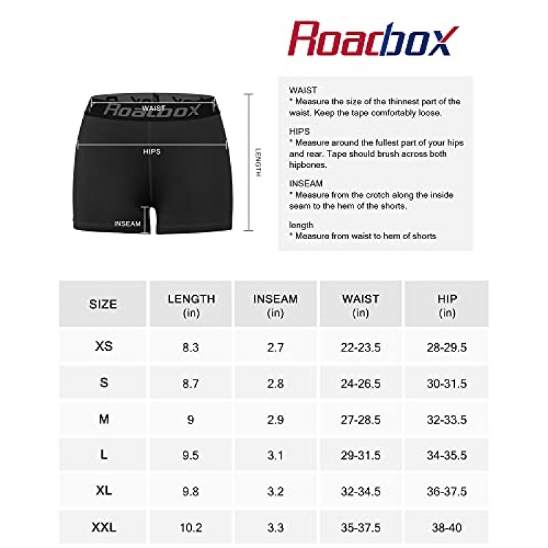 Roadbox 여성용 스판덱스 압축 배구 반바지 3 